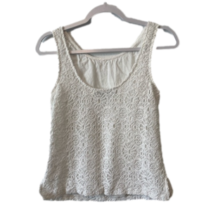 Trina Turk Boho Lined Lace Scoop Back Tank Top Size Medium